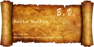 Balta Vulfia névjegykártya